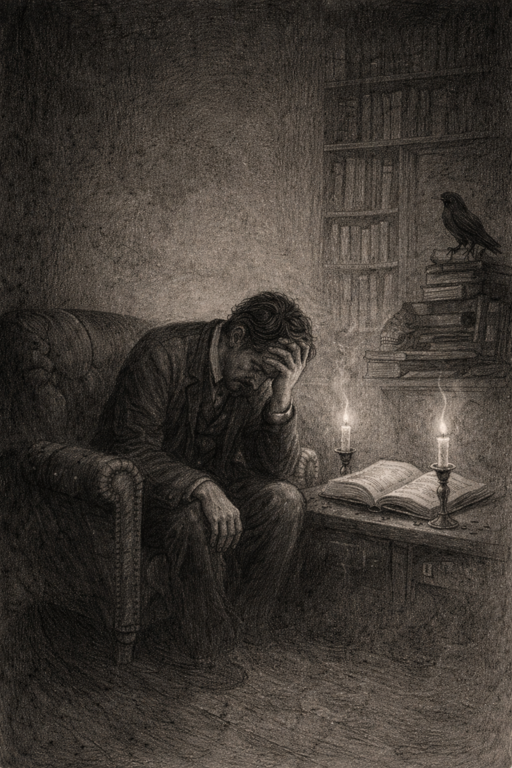 Father and son beneath a sycamore tree at dusk