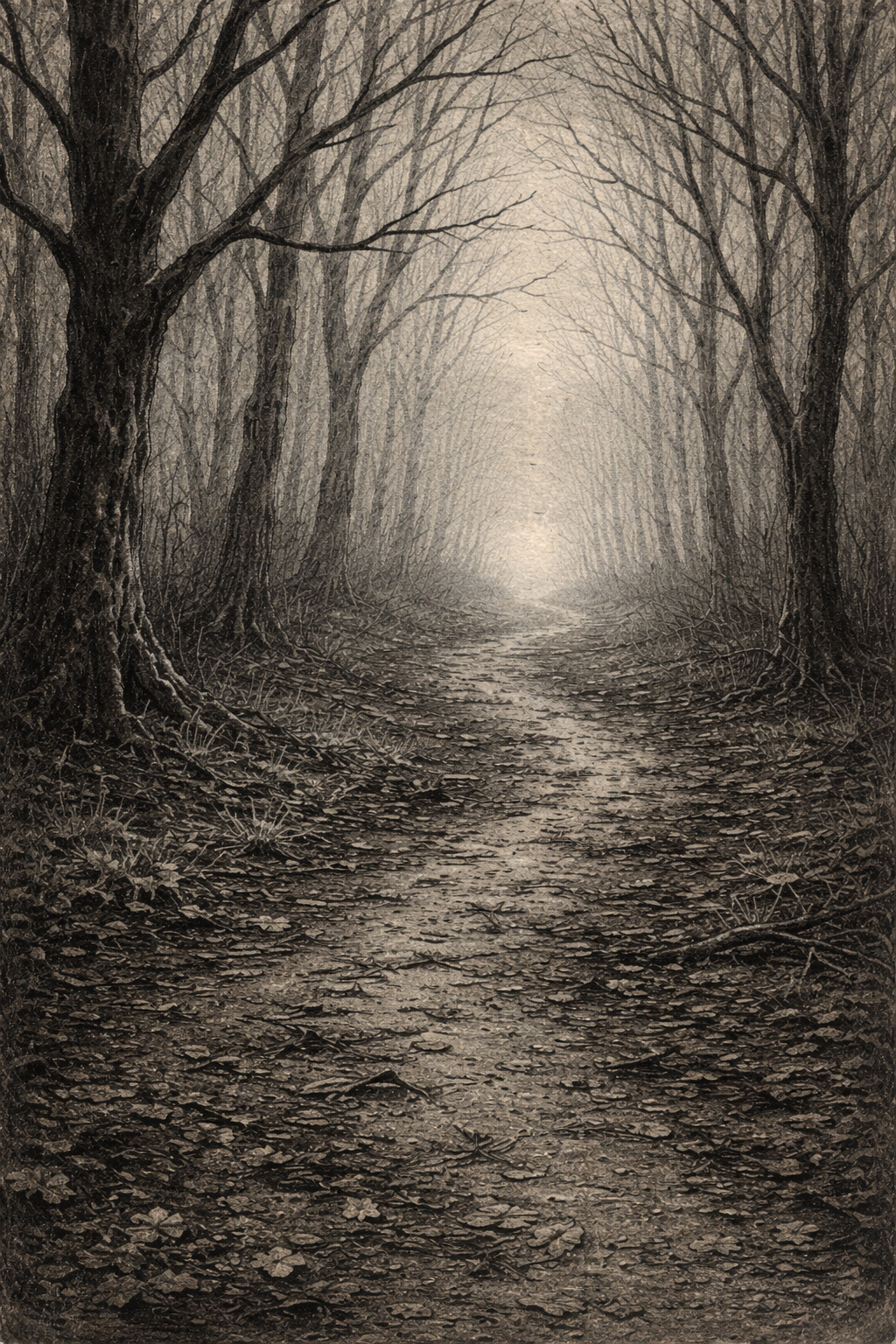 Father and son beneath a sycamore tree at dusk